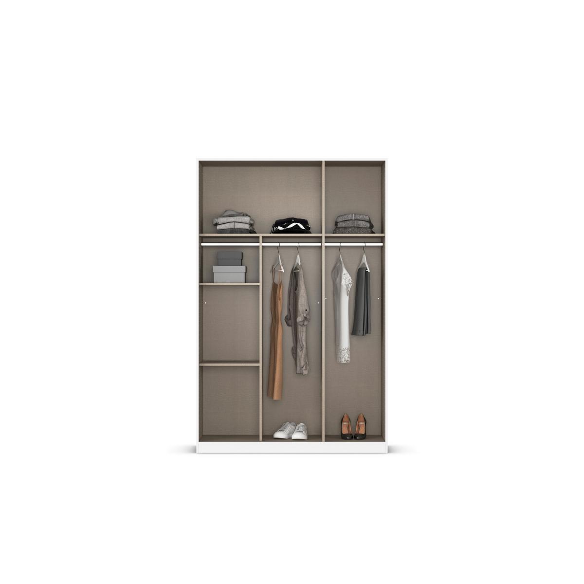 Kleiderschrank Reflect inkl. Inneneinteilung, 2 Körbe - Silberfarben/Grau, MODERN, Holzwerkstoff (136/210/54cm)
