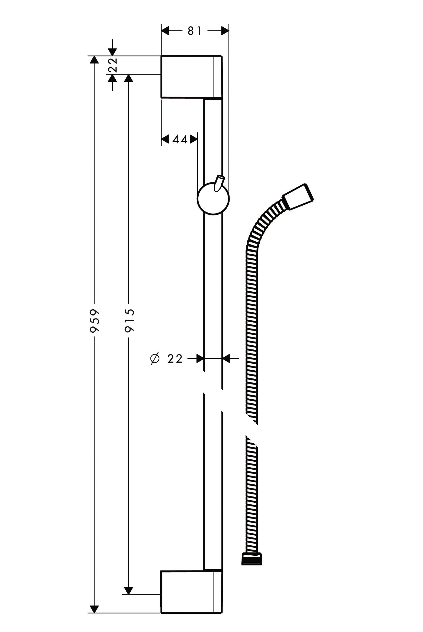 Brausegarnitur Hansgrohe Chromfarben 2-Fach verstellbar - Chromfarben, Basics (10/102,7/8,1cm) - Hansgrohe