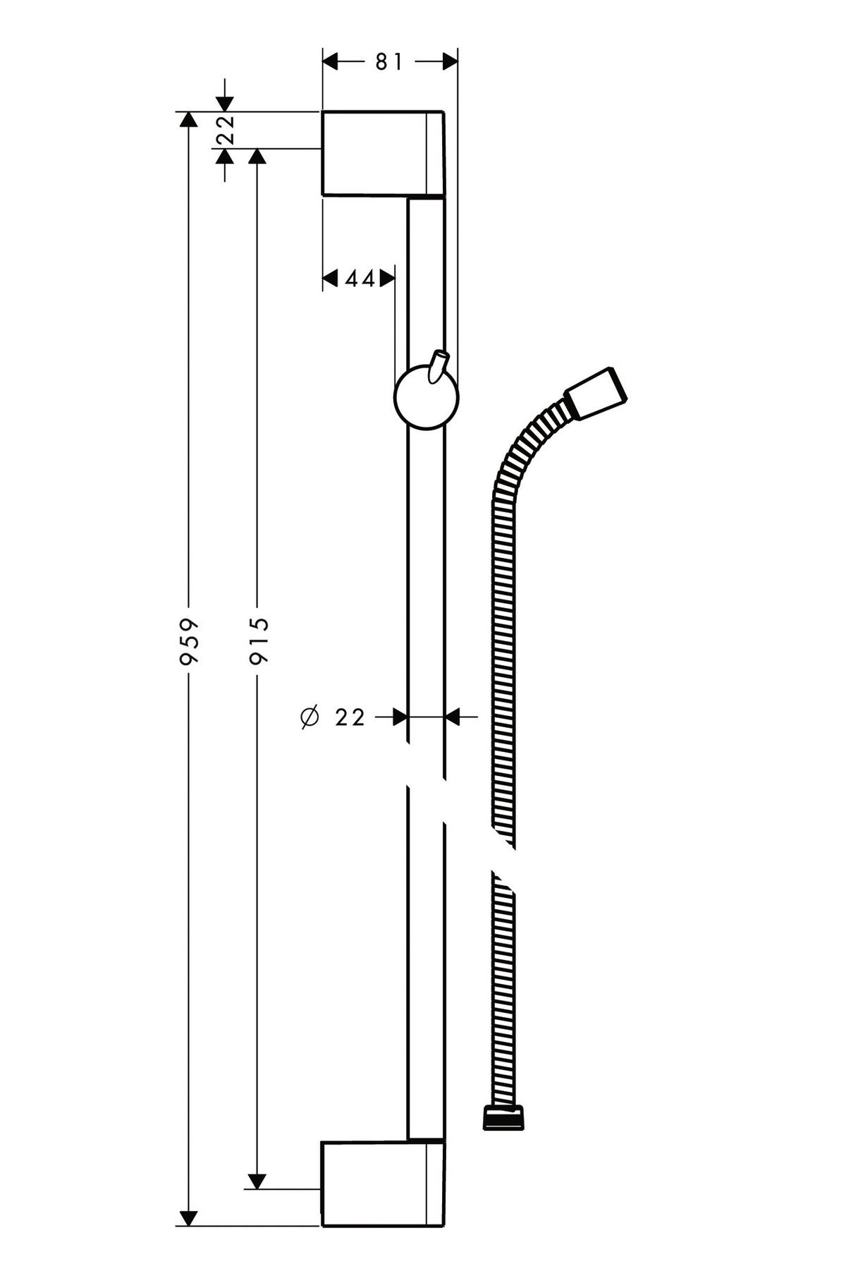 Brausegarnitur Hansgrohe Chromfarben 2-Fach verstellbar - Chromfarben, Basics (10/102,7/8,1cm) - Hansgrohe