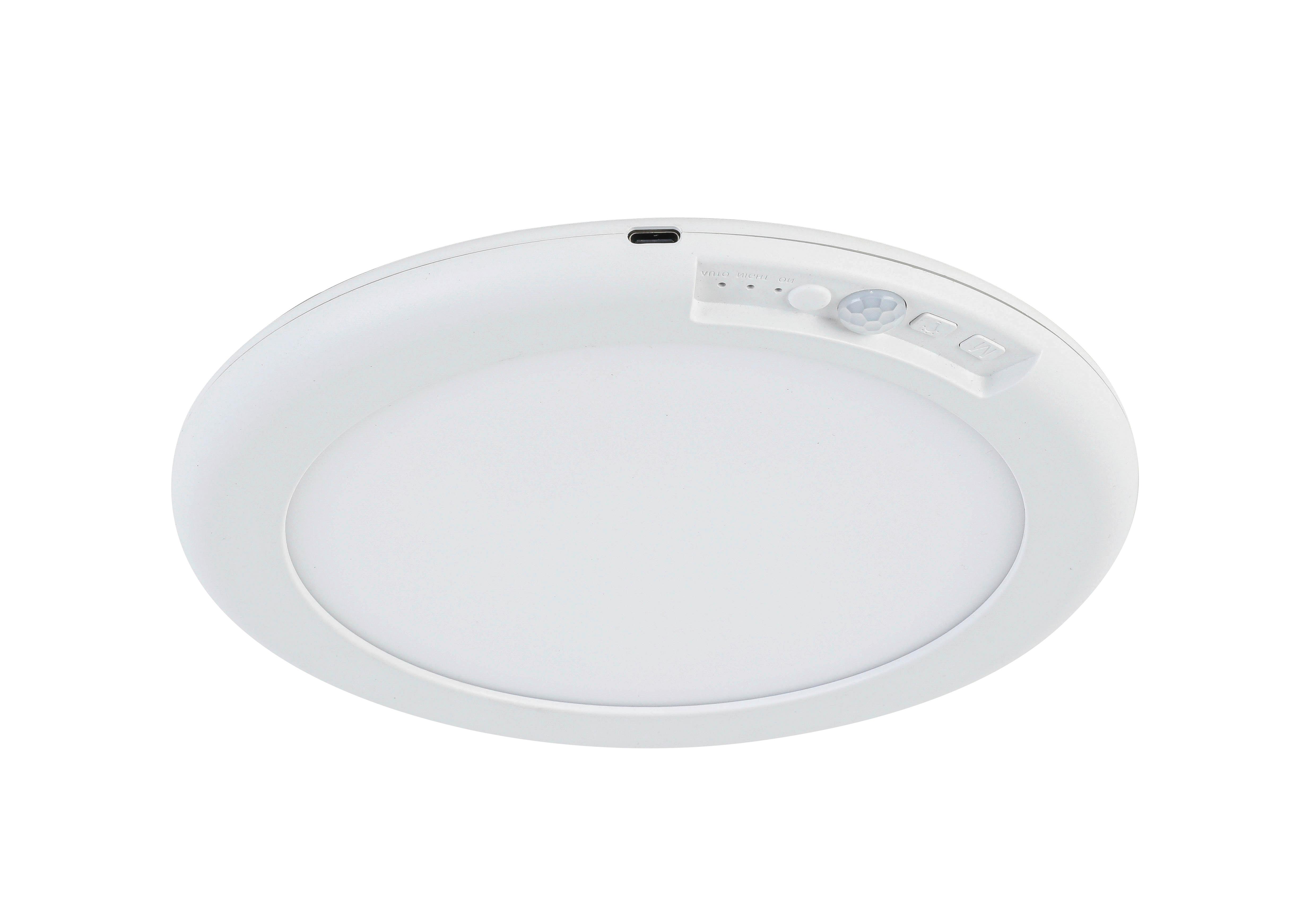 STROPNÉ SVIETIDLO BATTERI - biela, Modern, kov/plast (19/1,5cm) - Mömax