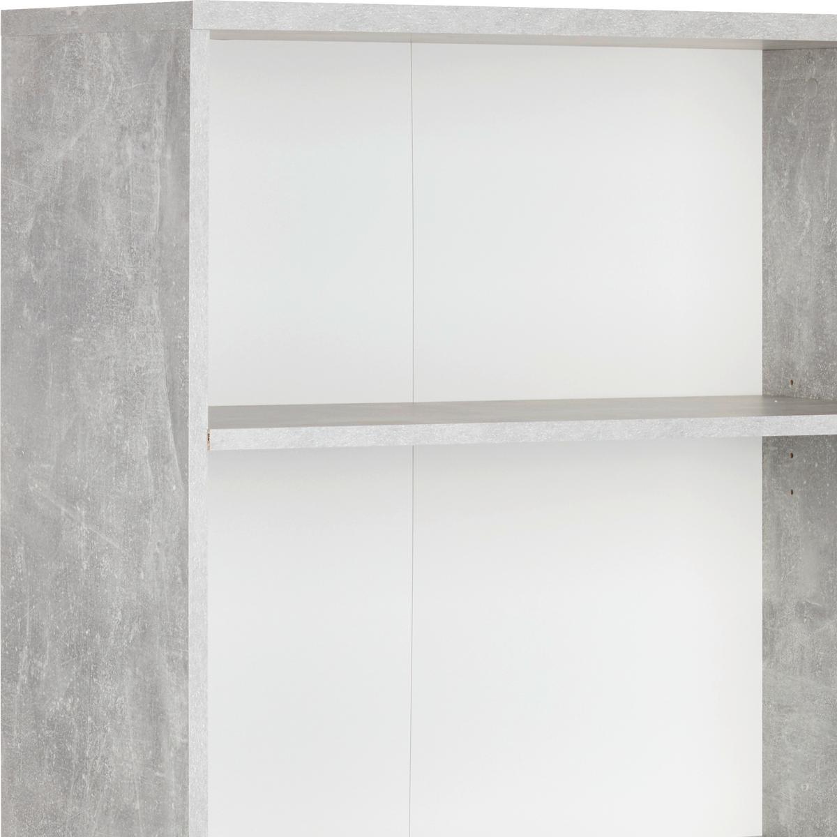 Regal 4-You New B 74 cm, Betonoptik/Weiß - Schwarz/Weiß, MODERN, Holzwerkstoff (74/189,5/34,6cm)