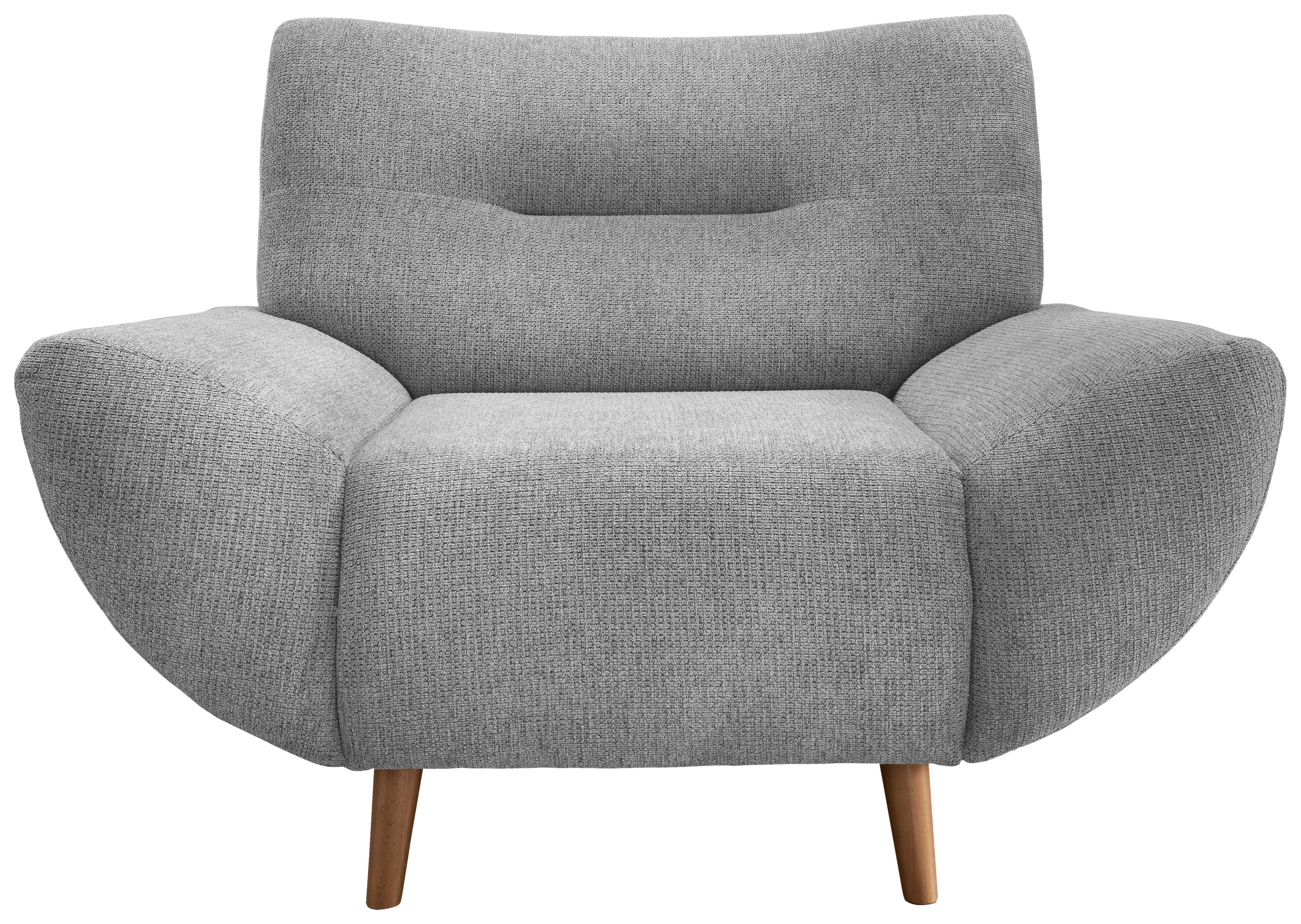 Sessel Drago Silberfarben B/H/T:111/81/90cm - Wildeiche/Silberfarben, MODERN, Holz/Textil (111/81/90cm) - P & B