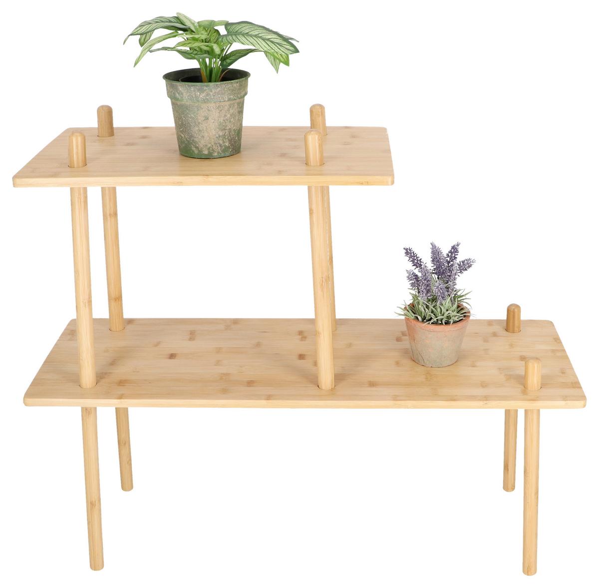 Wandregal Mit Übertopf Bambus Pflanzenregal_py202 - Hellbraun, LIFESTYLE, Holz (84,2/30/73cm)