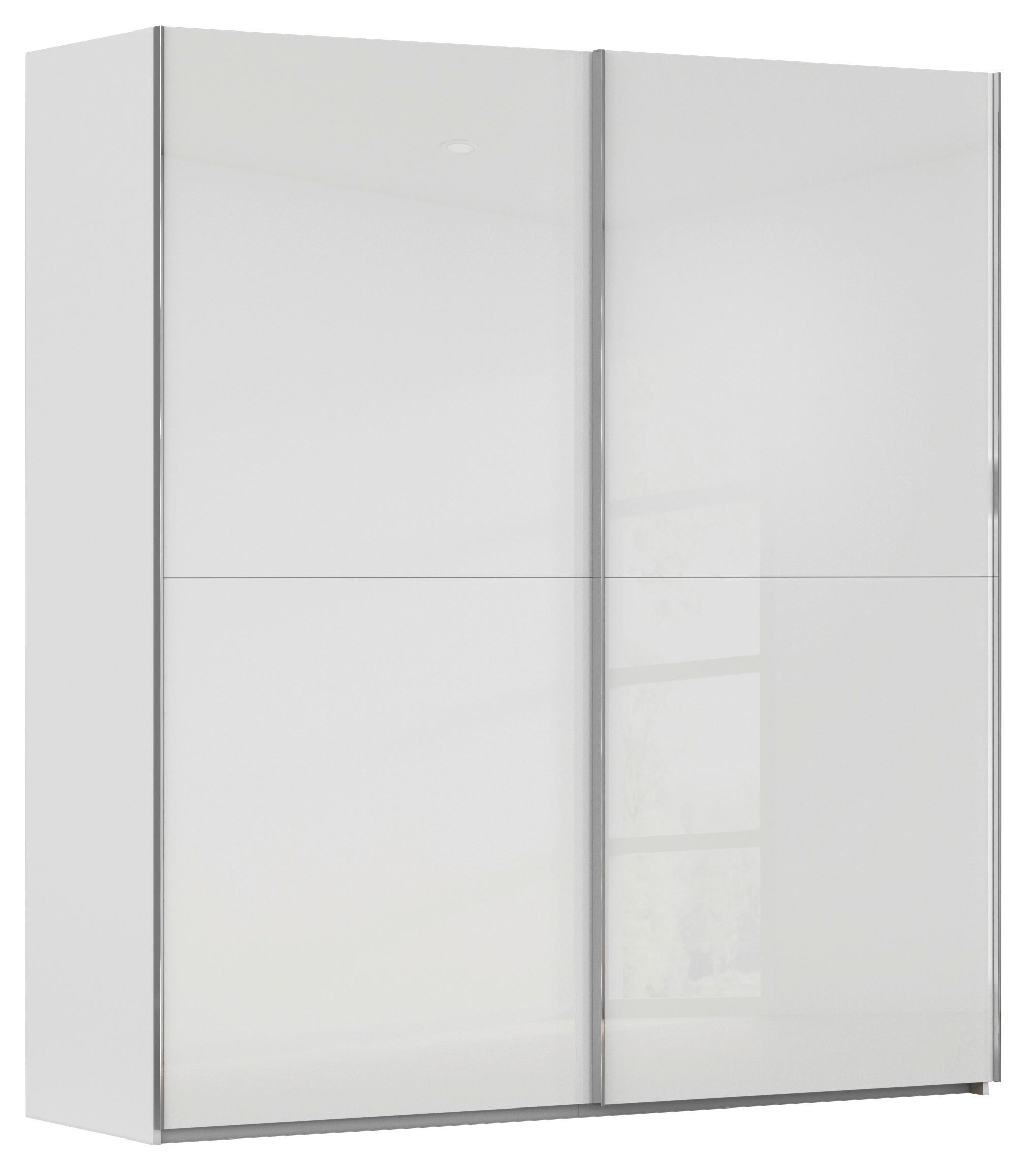 Šatníková skriňa FIFTY - biela/chrómová, Konventionell, kov/kompozitné drevo (201/223/66cm)