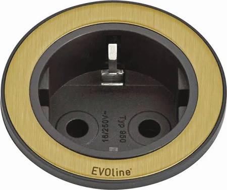 Steckdosenelement Evoline One - Messingfarben/Schwarz, Basics, Kunststoff (5,9/5,9/5,4cm) - HKT