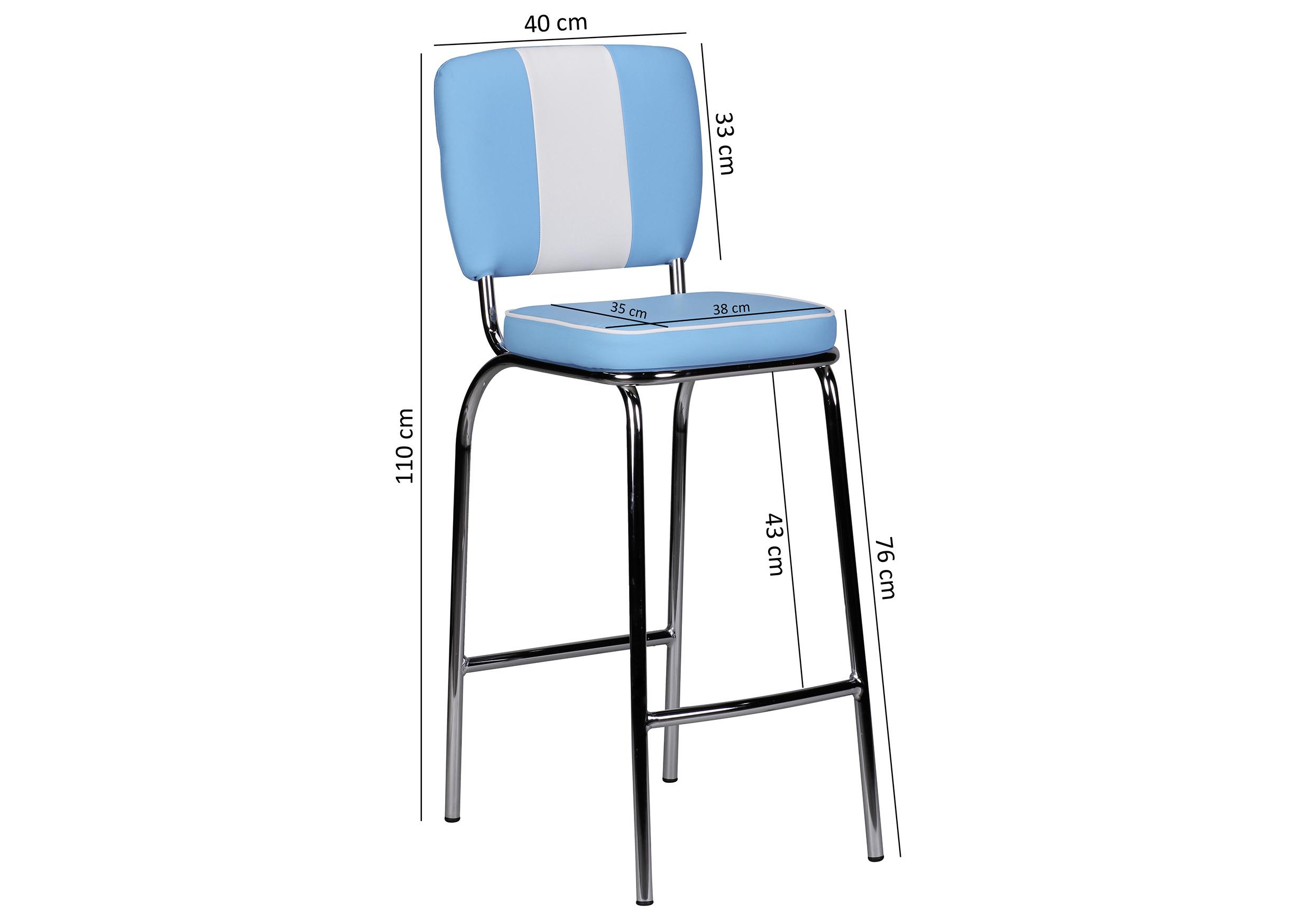 Levně Barová Židle American Diner Modrobílá