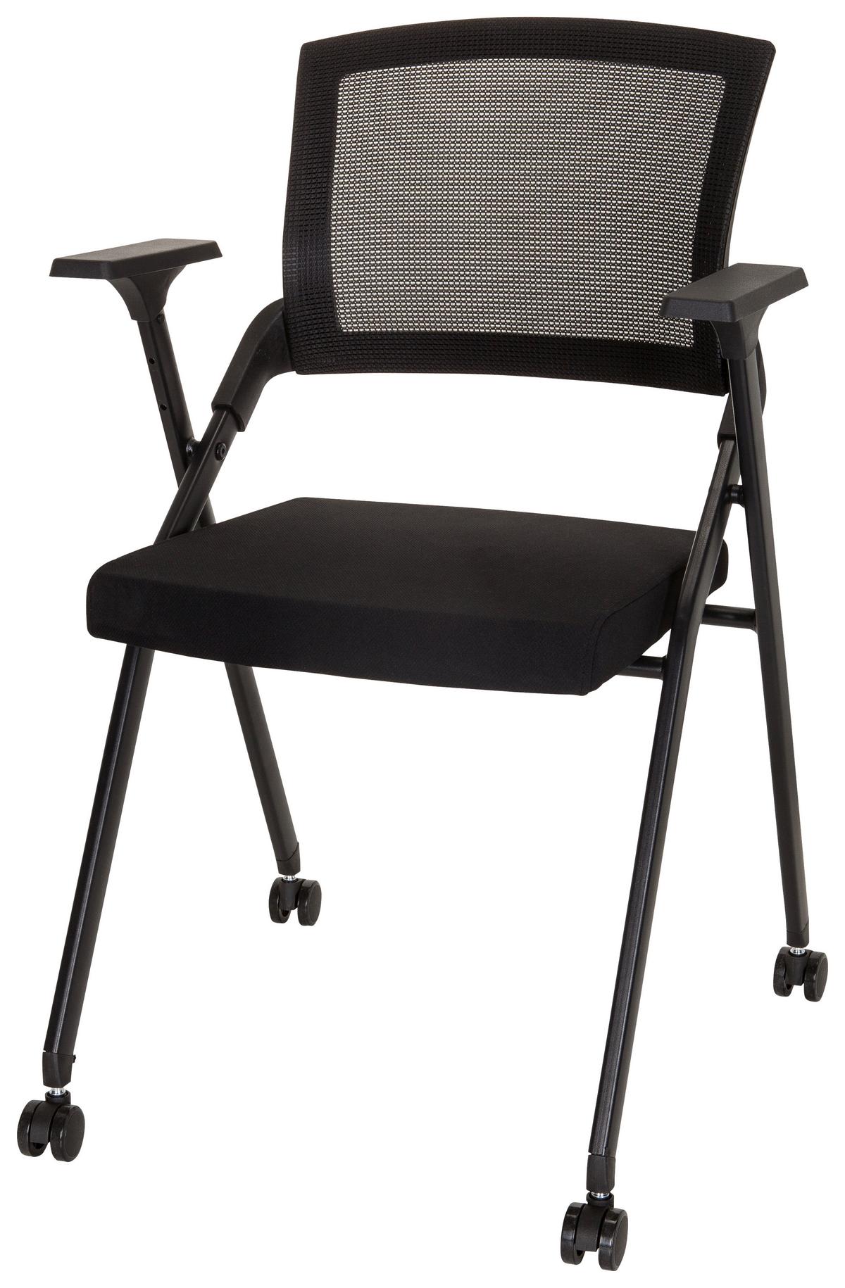 Besucherstuhl Priority II Klappbar Schwarz Bis 150 Kg - Schwarz, MODERN, Kunststoff/Textil (61/98/58cm) - MID.YOU