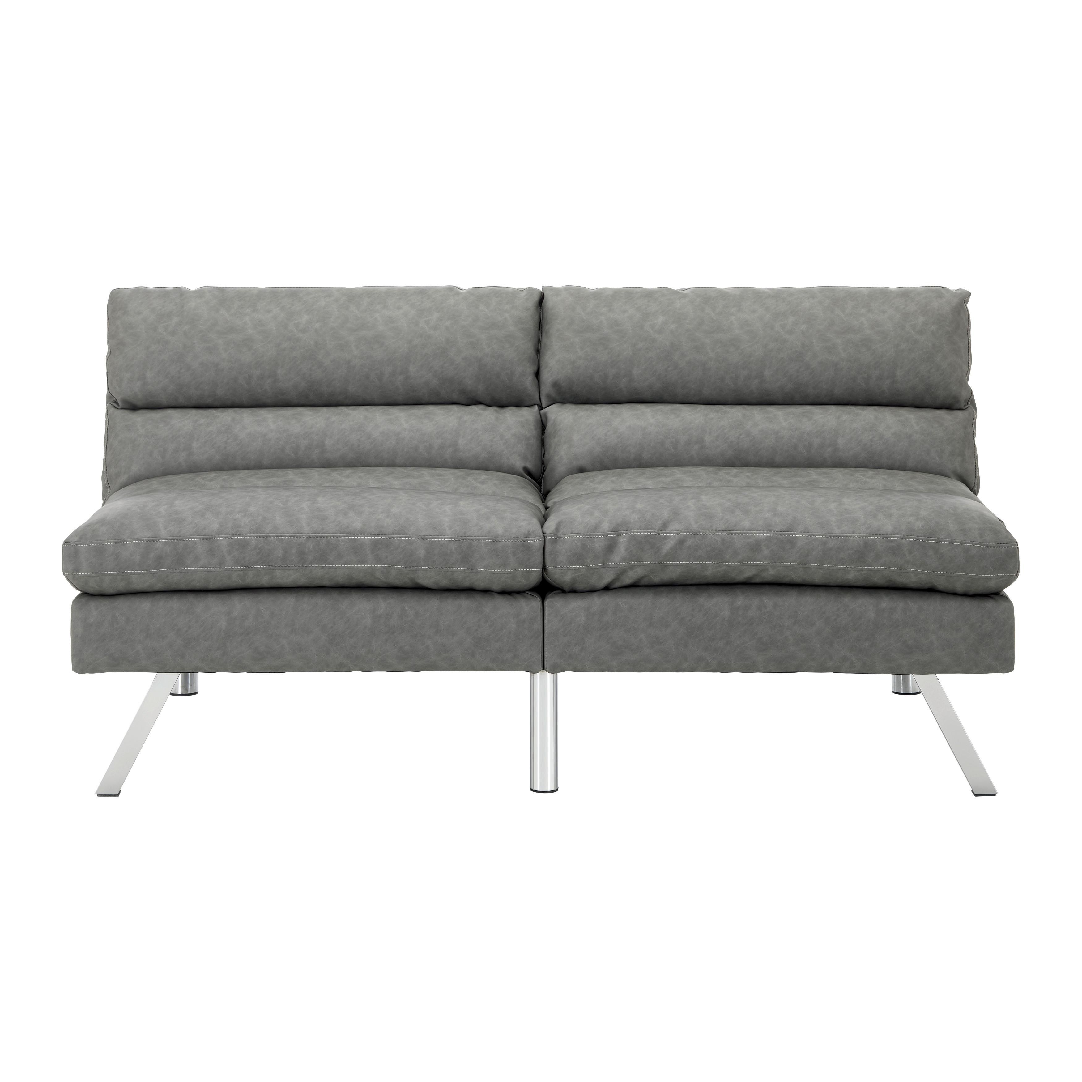 Pohovka LIA světle šedá - světle šedá/barvy chromu, Moderní, dřevo/textil (171/112/53cm) - Bessagi Home