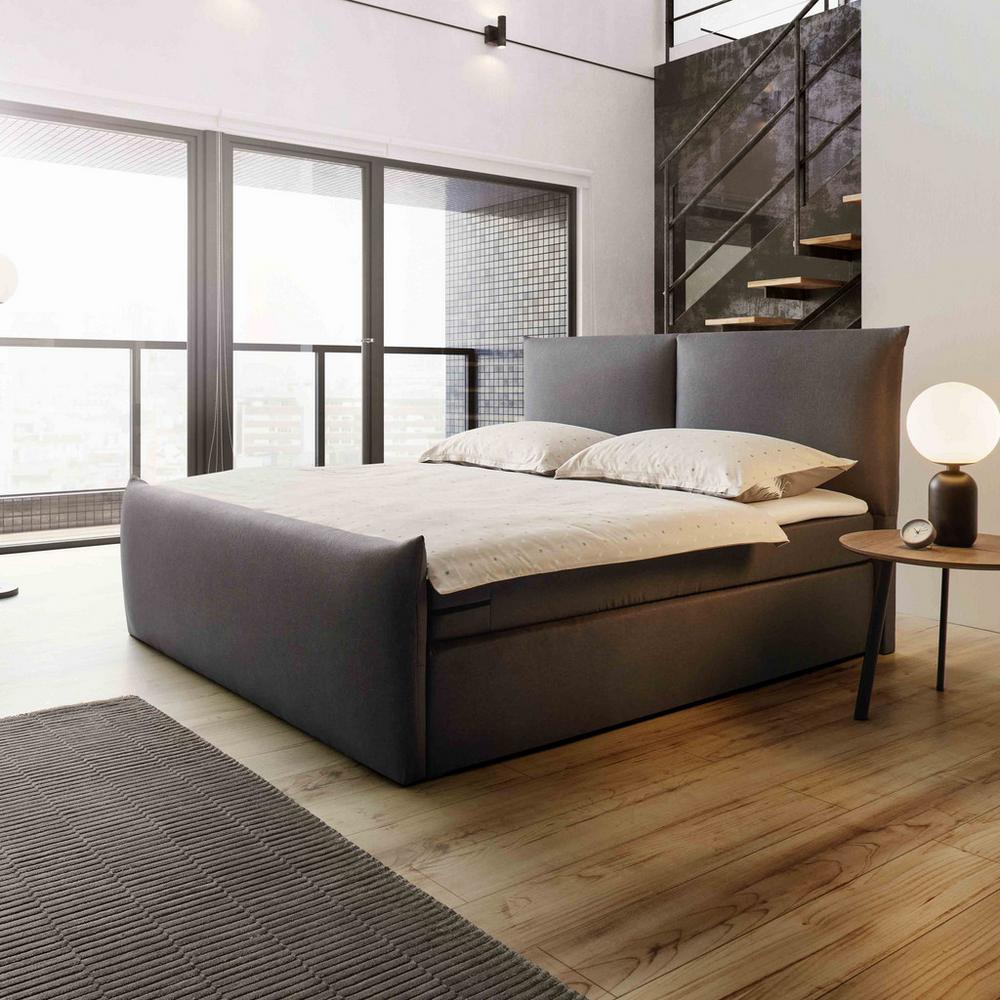 Posteľ boxspring ALVARO, 180x200, tmavosivá