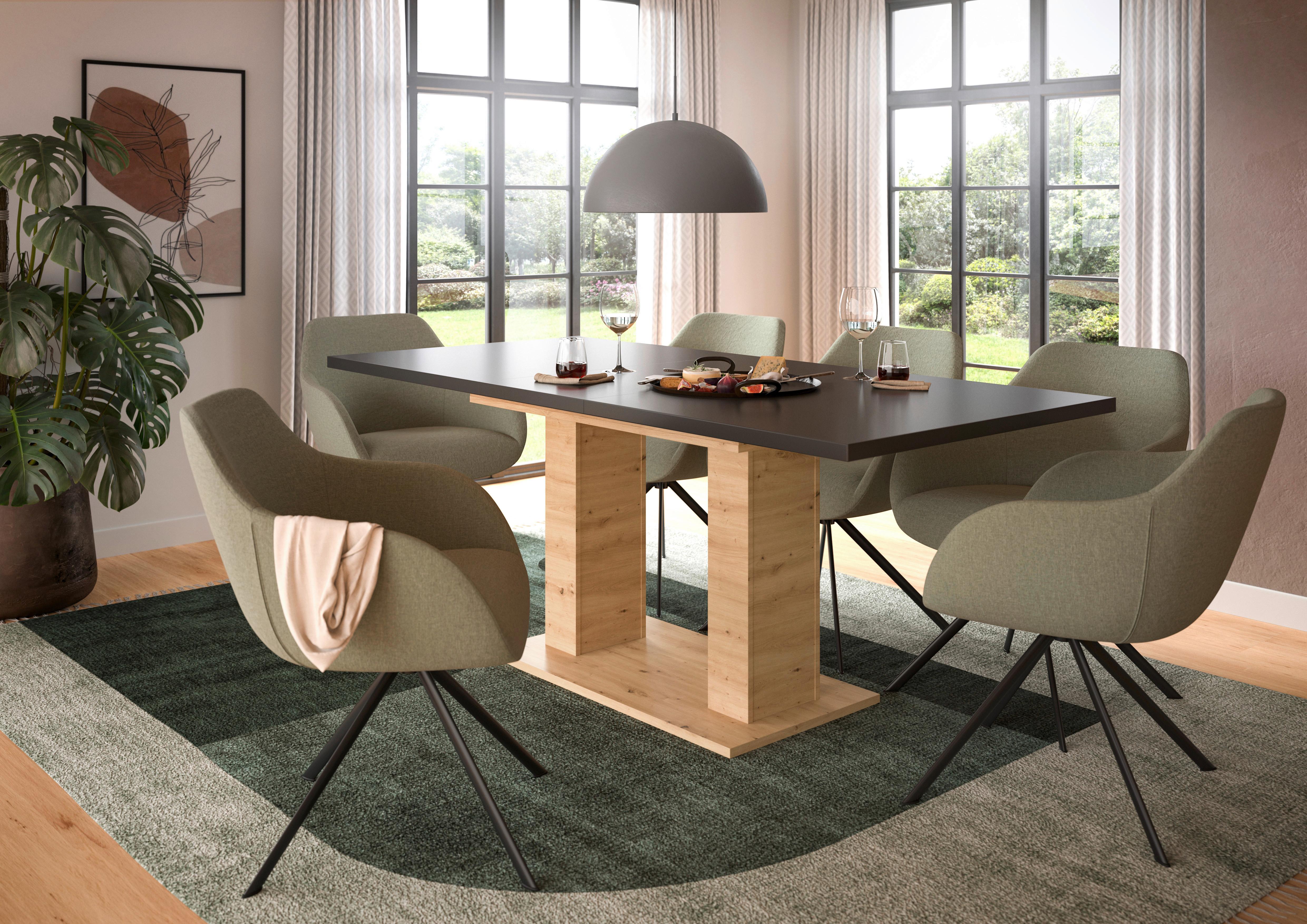 Ausziehtisch Marlon 150 Az Grau/Artisan, B:150-190 cm - Eiche Artisan/Grau, KONVENTIONELL, Holzwerkstoff (150-190/90/76cm)
