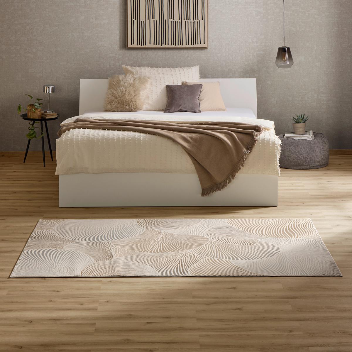 Webteppich Ostrea Beige/Gold BxL: 120x170 cm - Beige/Goldfarben, ROMANTIK / LANDHAUS, Textil (120/170cm) - James Wood
