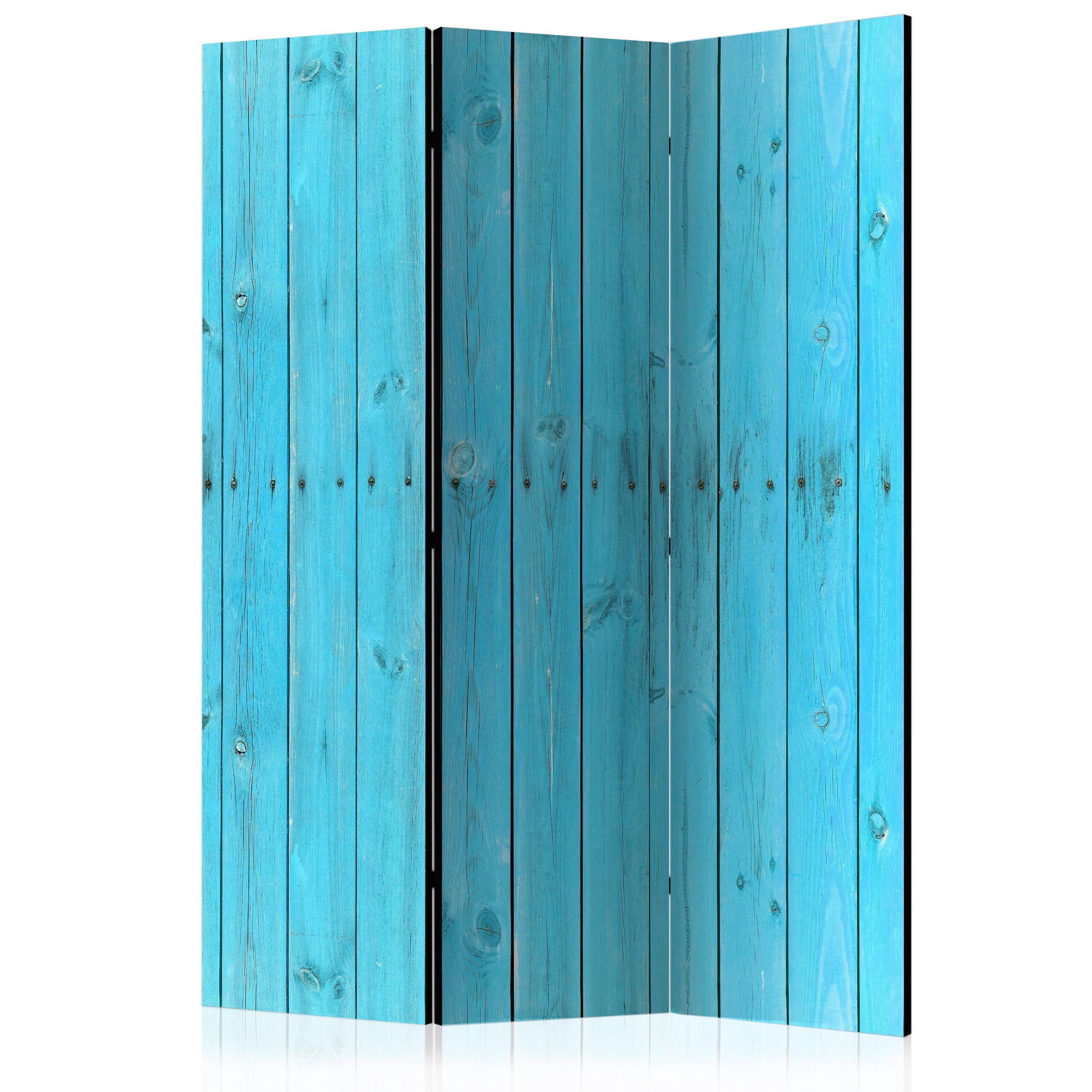 PARAVENT Hellblau B: 135 cm - Hellblau, Basics, Holz/Textil (135/172/3cm) - artgeist