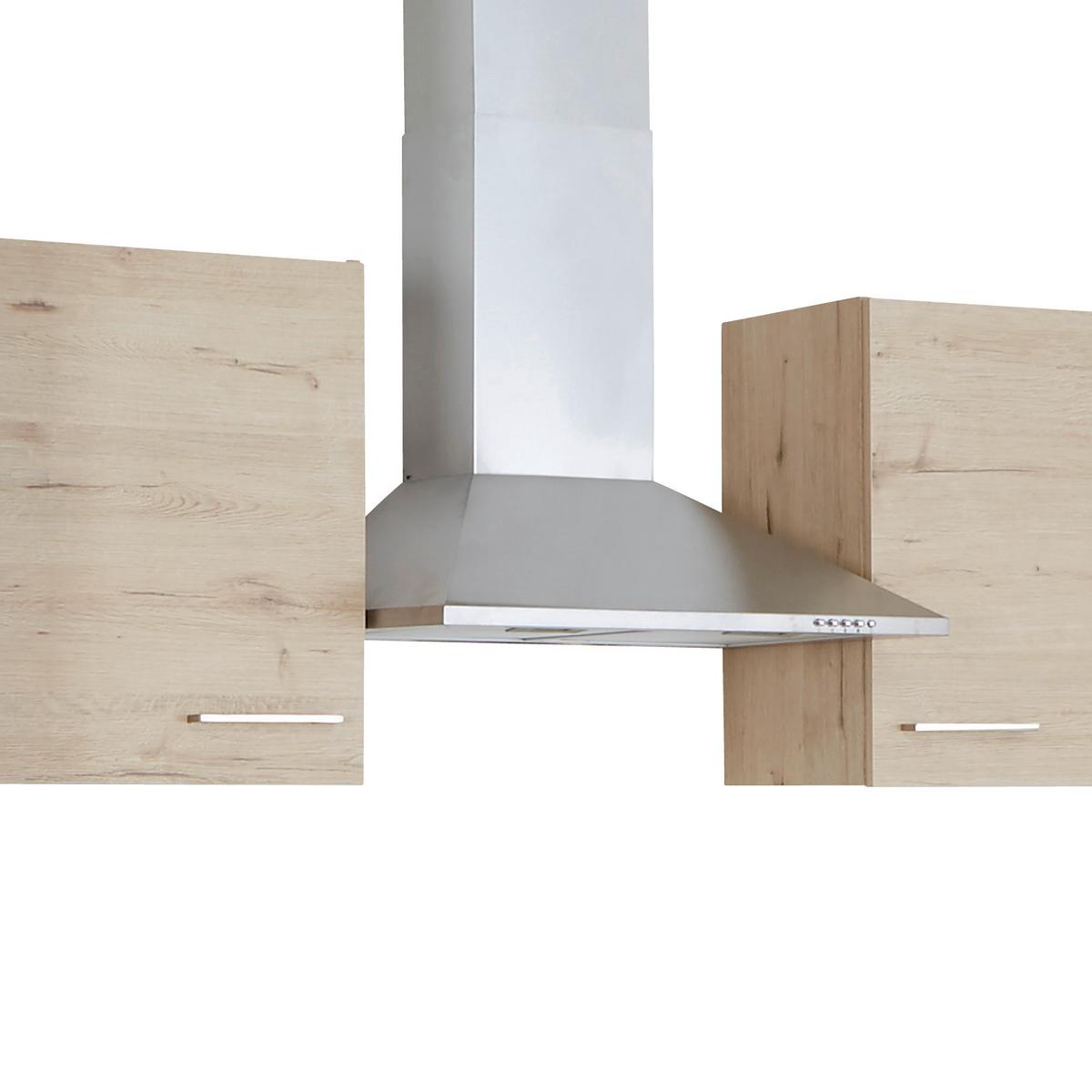 Küchenzeile Riva mit Geräten 310 cm Champagner/Eiche Dekor - Eichefarben, MODERN, Holzwerkstoff (310cm) - FlexWell