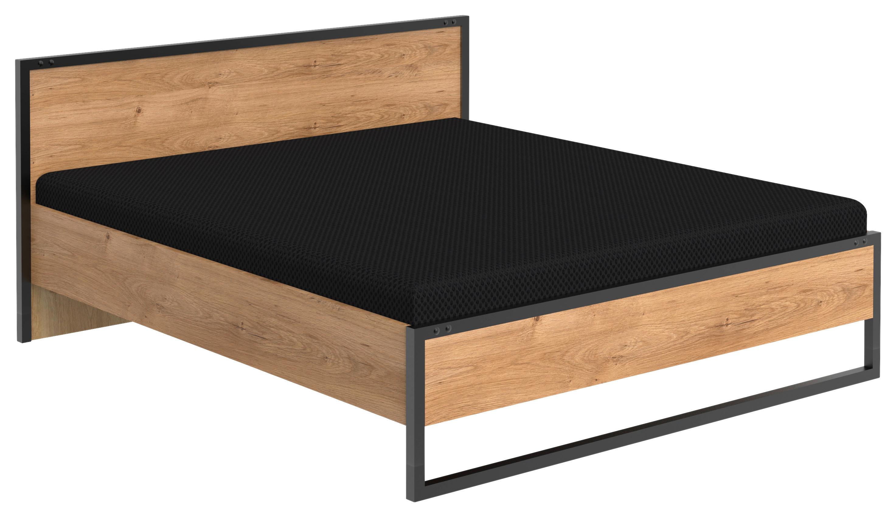 Futonbett 160x200 Detroit Eichefarben + Graphit - Eichefarben/Graphitfarben, Basics, Holzwerkstoff (160/200cm) - MID.YOU
