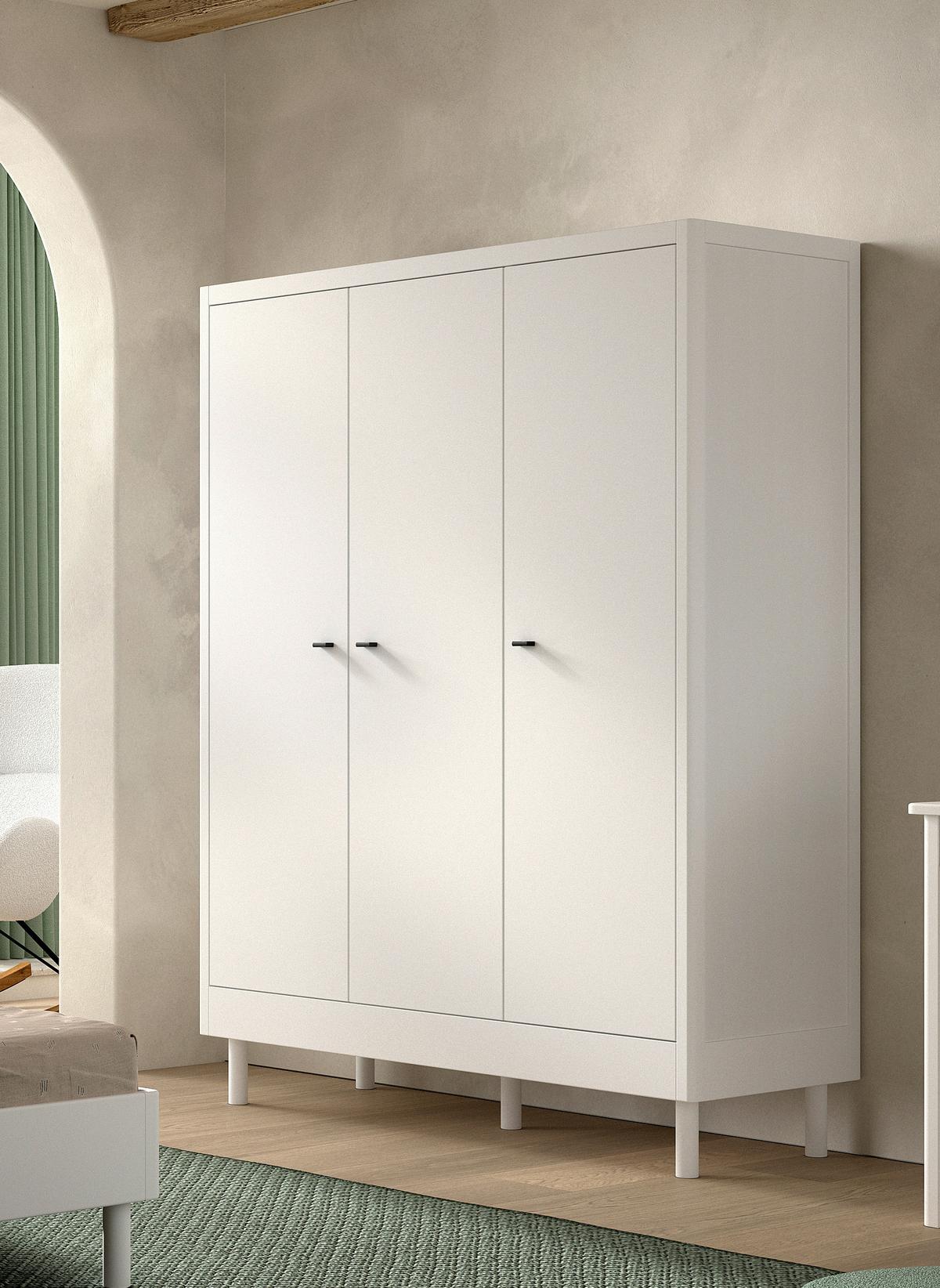 DREHTÜRENSCHRANK Forrest Weiß B: 145,8cm - Weiß, MODERN, Holz (145,8/190/55cm) - Vipack