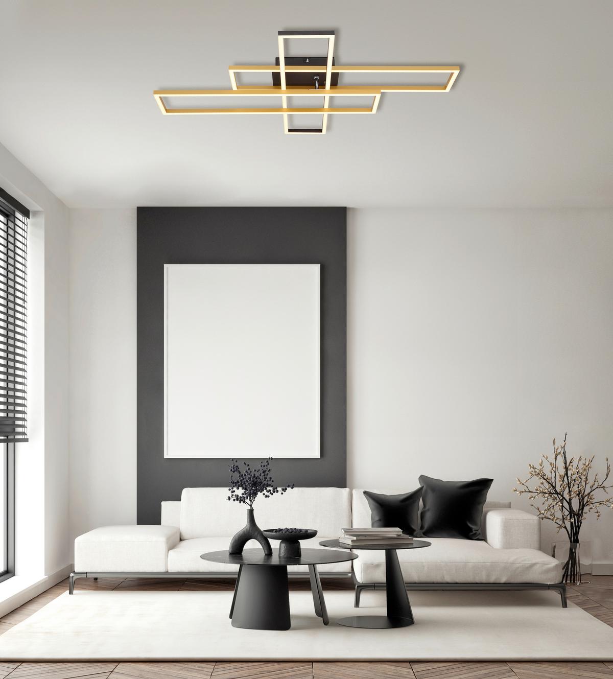 STROPNÍ LED SVÍTIDLO DAKARI - černá/opál, Design, kov/plast (80/60/9.5cm) - Globo