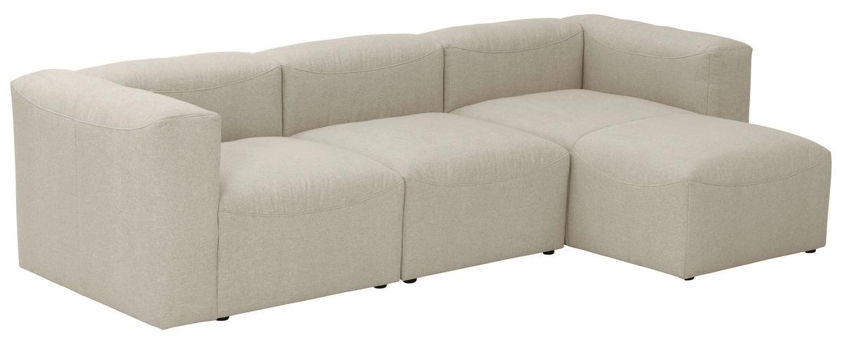Ecksofa Lena Creme Flachgewebe - Creme, Design, Textil (275/73/160cm) - Max Winzer