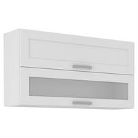 KUCHYŇSKÁ HORNÍ SKŘÍŇKA LUISA HKKG 110 - bílá/barvy stříbra, Romantický / Rustikální, kov/kompozitní dřevo (110/58/31cm)