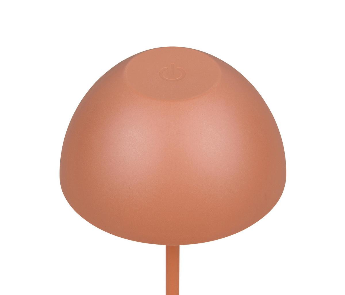 Akku-Tischleuchte Ortiz Aprikose D: 9 cm - Aprikose, Trend, Kunststoff (9/20cm)