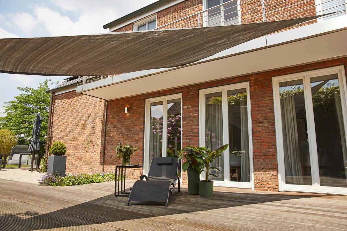 Sonnensegel H16882 - Dunkelgrau, MODERN, Textil/Metall (360/360/360cm) - Siena Garden