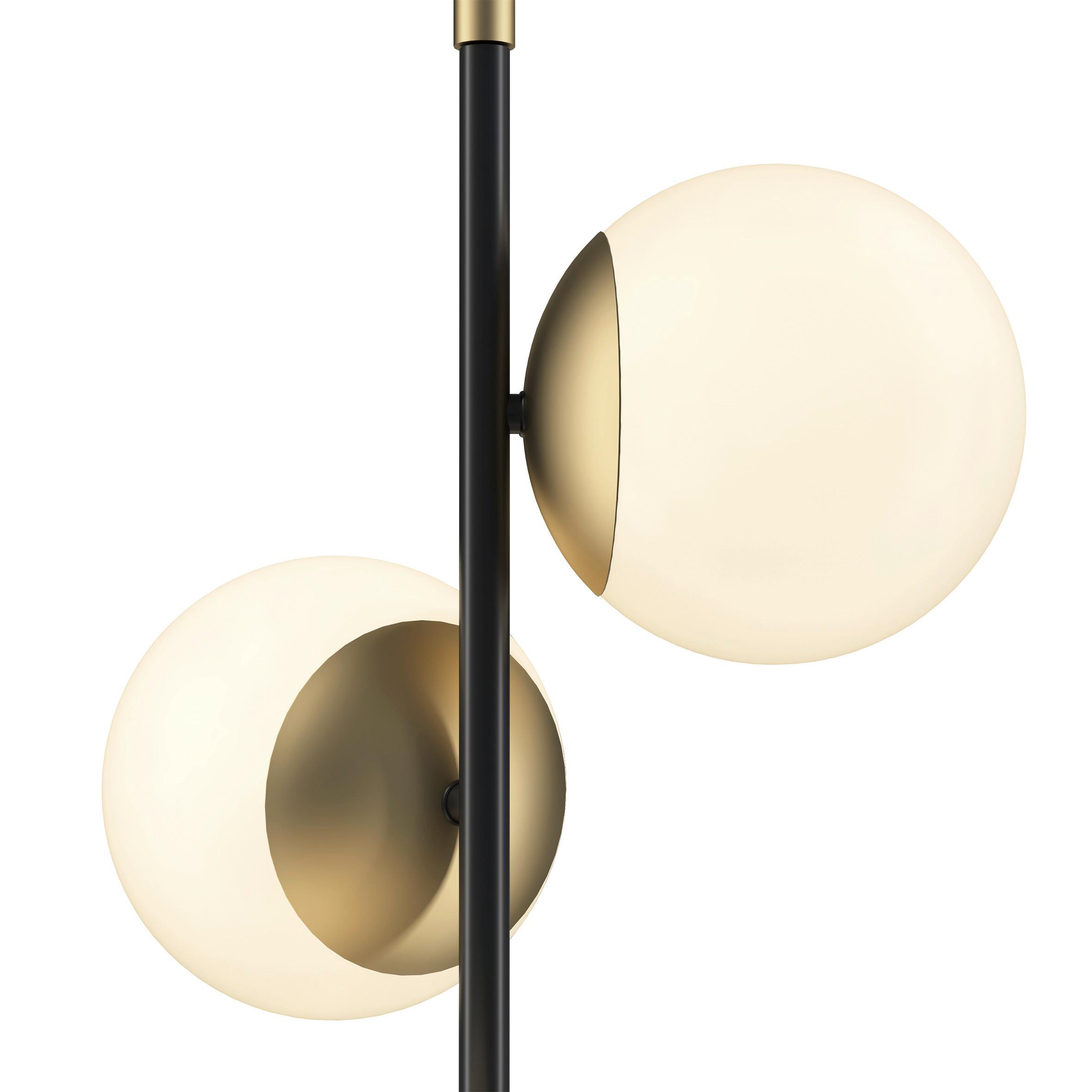 Stehleuchte Nostalgia - Goldfarben/Schwarz, Trend, Glas/Metall (37,7/150/37,7cm) - MAYTONI