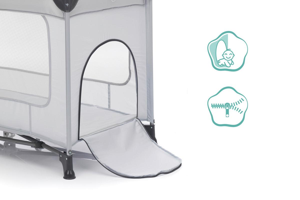 Reisebett Nizza - Hellgrau, LIFESTYLE, Textil/Metall (120/60cm) - Fillikid