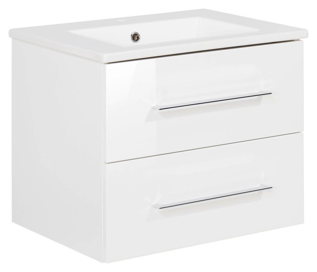 Badezimmer B.Perfekt Weiß 3-Teilig - Weiß Hochglanz/Weiß, Basics, Glas/Keramik (62,2cm) - MID.YOU