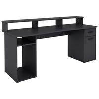 Schreibtisch mit Stauraum B180 H77 cm Fantastic, Anthrazit - Anthrazit, MODERN, Holzwerkstoff (180/65/93cm) - MID.YOU