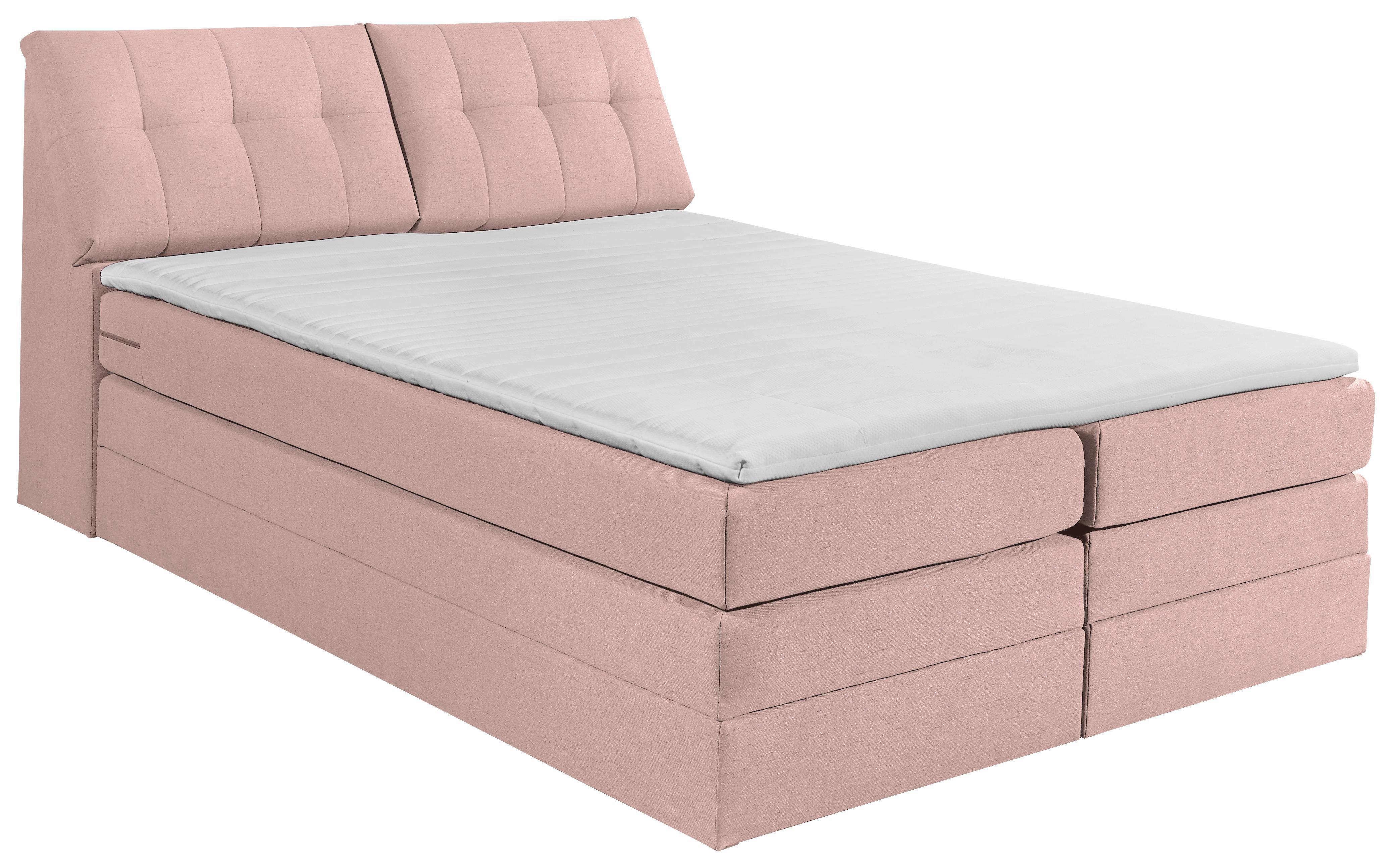 Boxspringbett Space 2 ca. 180x200 cm - Rosa, KONVENTIONELL, Holzwerkstoff/Textil (180/200cm) - Carryhome