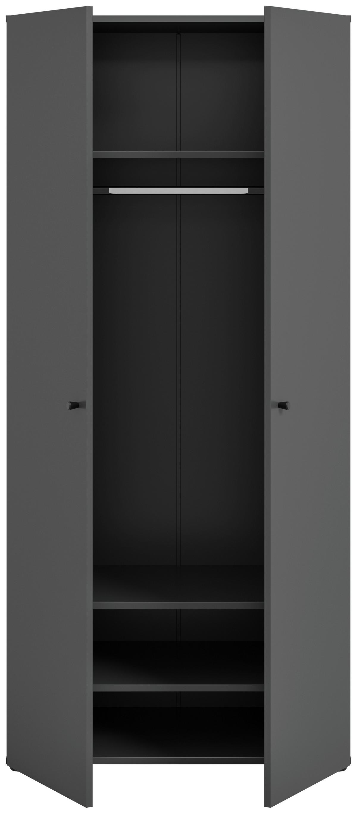 Drehtürenschrank Darwin, Anthrazit B: 80 Cm - Anthrazit, MODERN, Holzwerkstoff (80/176/51cm) - MID.YOU