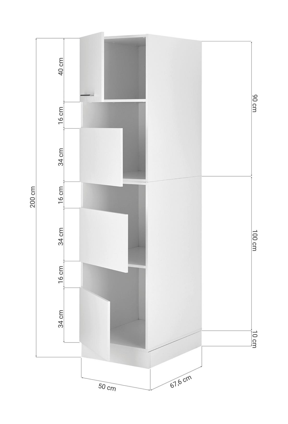 Wäscheschrank Clara - Weiß, KONVENTIONELL, Holzwerkstoff (50/200/67,6cm) - Respekta