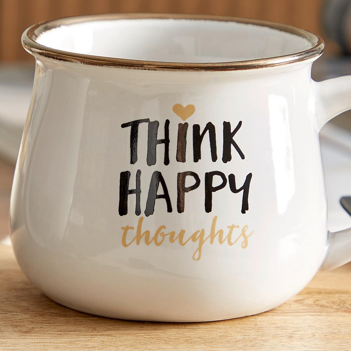 Kaffeebecher Steinzeug 210 ml Weiß Ellen - Multicolor/Weiß, Basics, Keramik (8/7cm) - Luca Bessoni