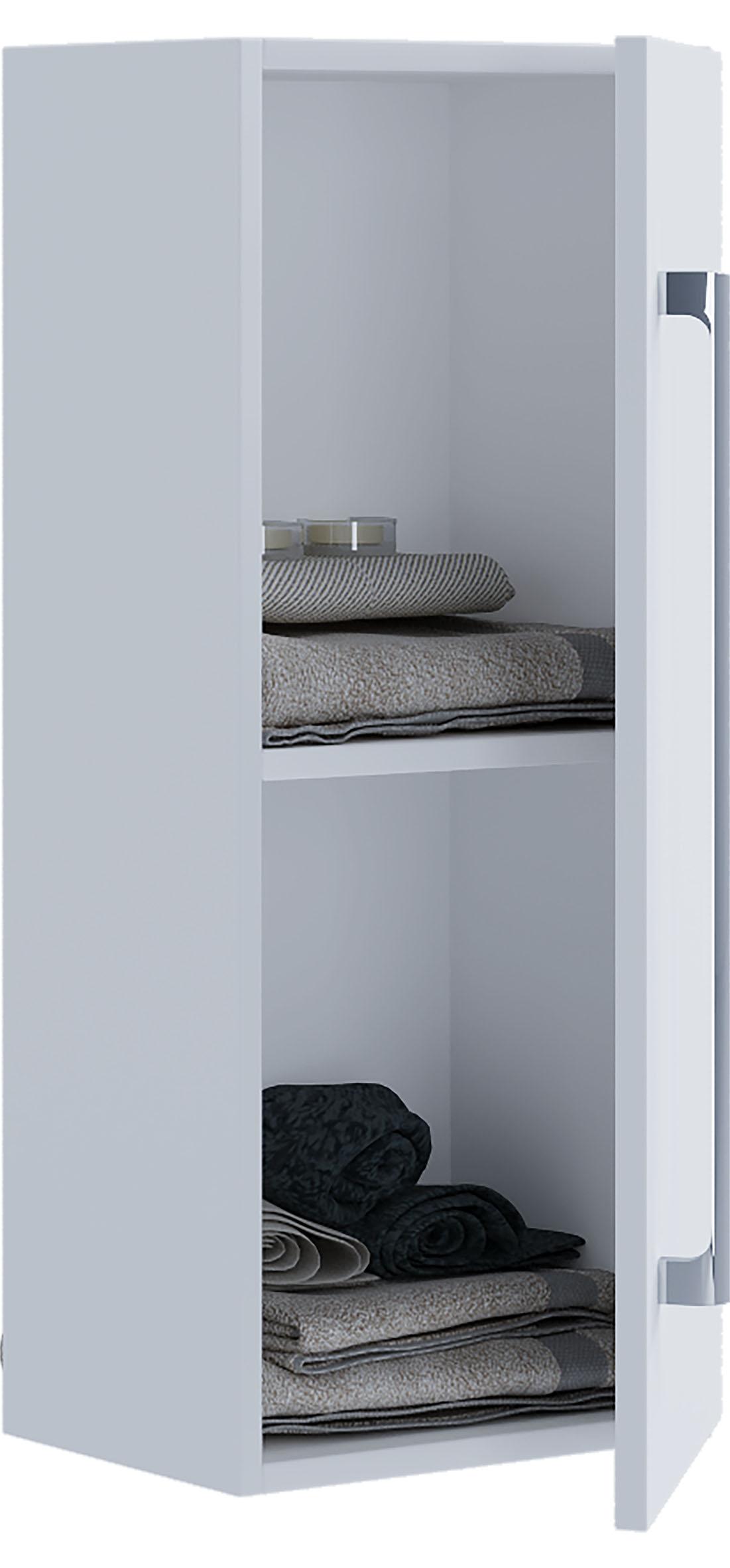 Vysoká Skříň Do Koupelny Š: 33cm - bílá/barvy hliníku, Basics, kompozitní dřevo (33/75/22cm) - MID.YOU
