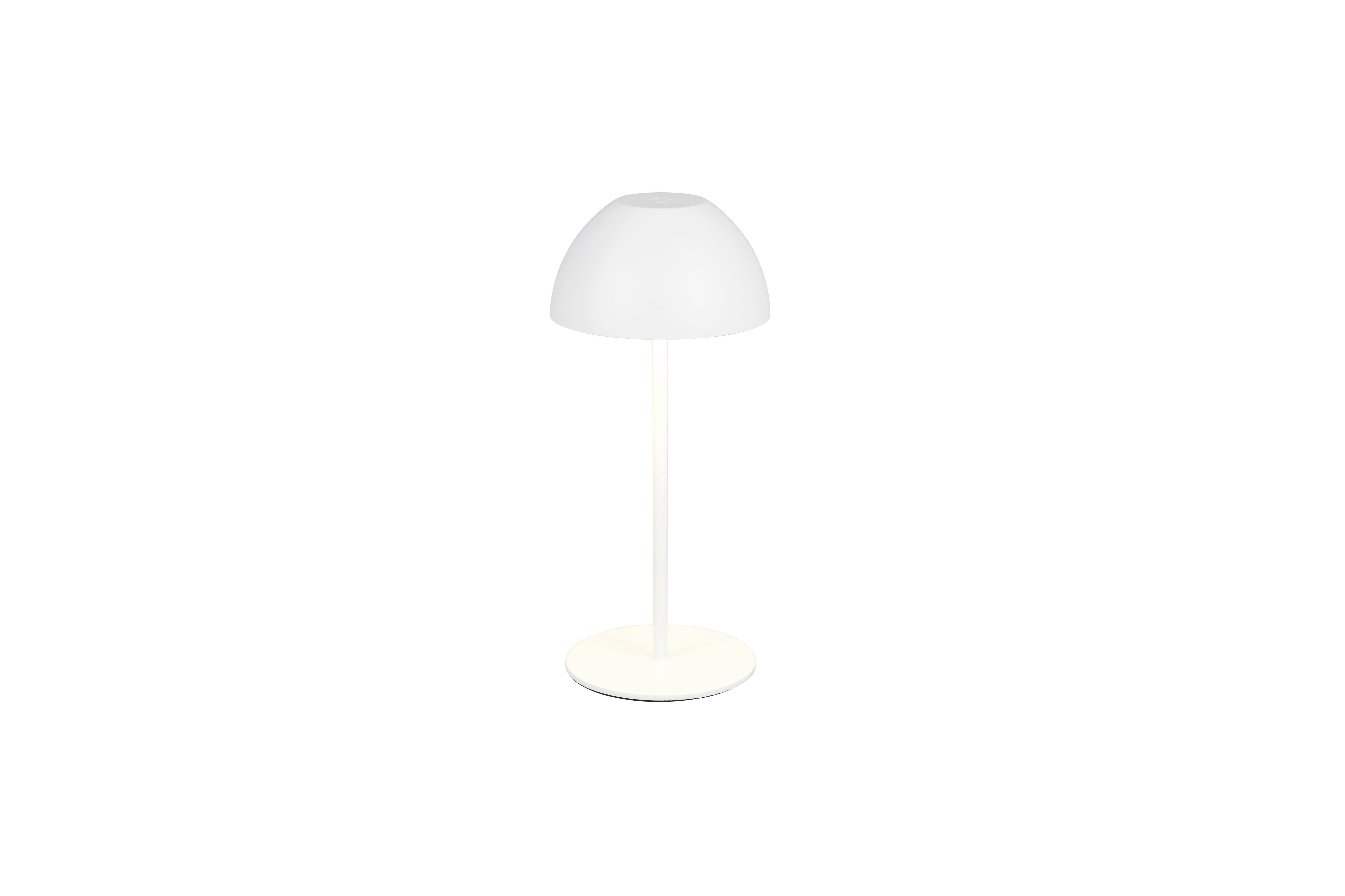 Akku-Tischleuchte Ortiz Weiß D: 9 cm - Weiß, Trend, Kunststoff (9/20cm)