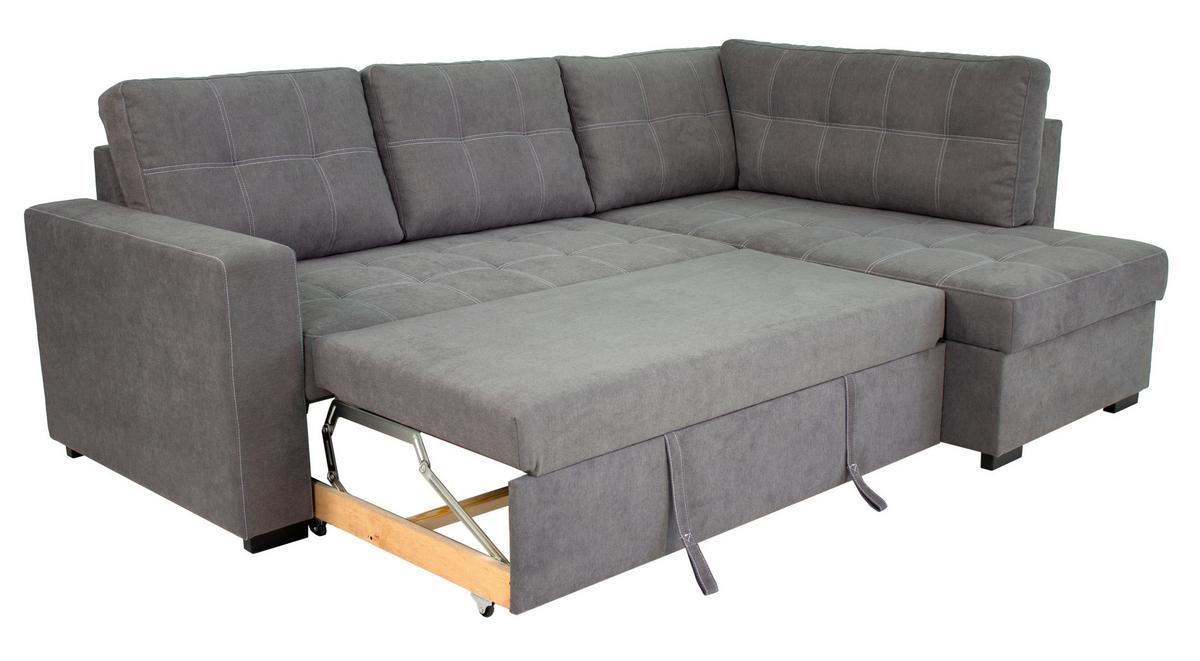Rohová sedačka DON, oboustranná, tmavě šedá - černá/tmavě šedá, Design, kov/dřevo (248/172cm)