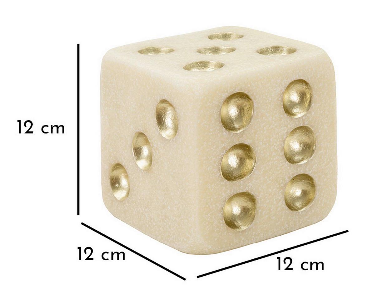 Skulptur Kunststoff, Weiß/gold - Basics, Kunststoff (12/12/12cm)