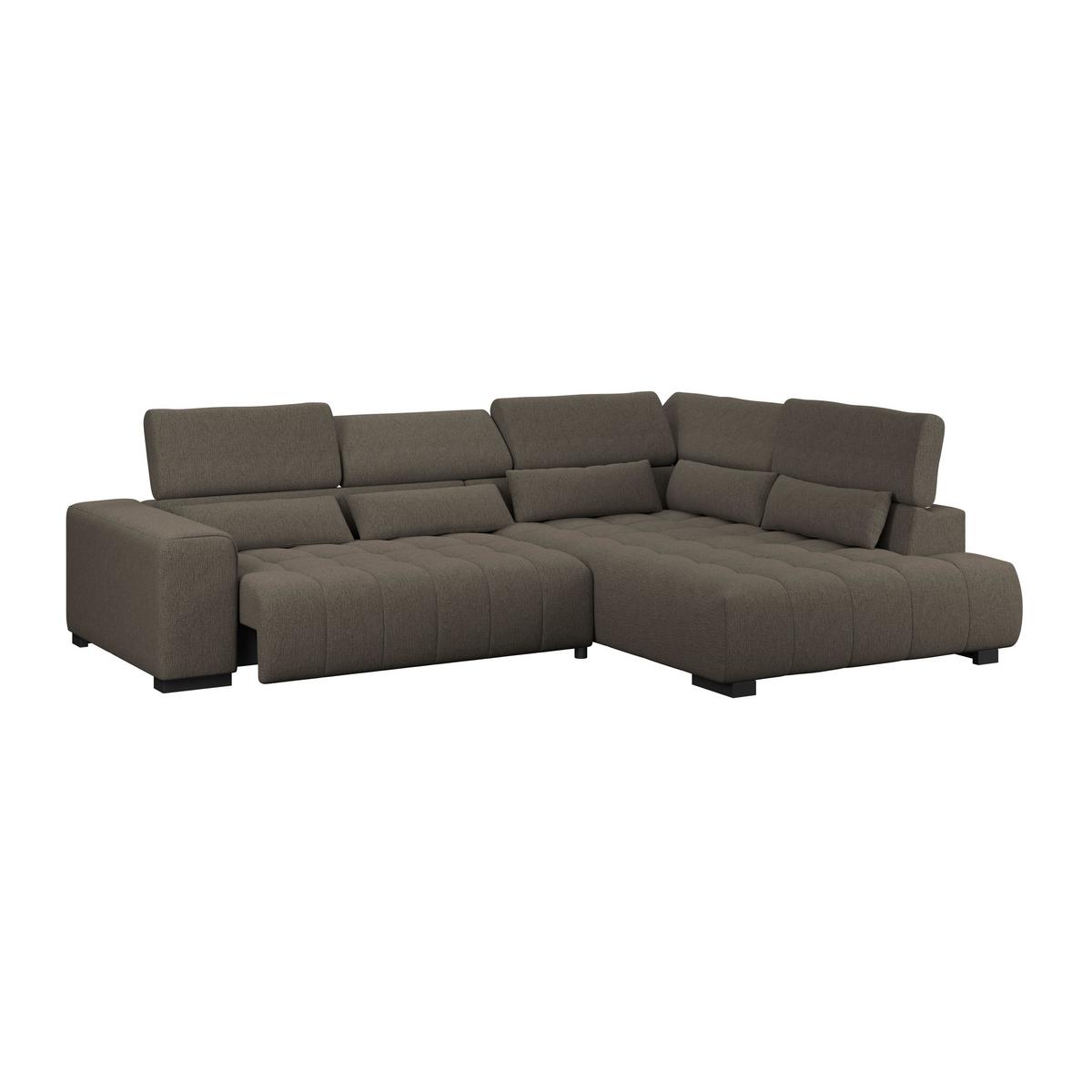 Ecksofa Matera Dunkelbraun S: 311x226cm - Dunkelbraun/Schwarz, Trend, Textil (311/226cm)