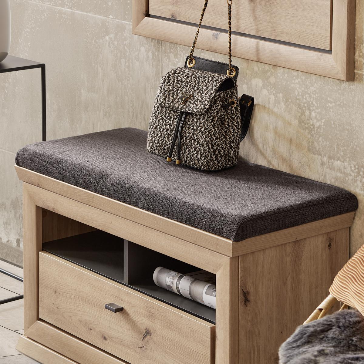 Sitzkissen für Garderobenbank Harvey Grau 85x39 cm - Grau, MODERN, Textil (85,5/5/38,5cm)