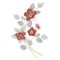 Wanddeko Lovis Goldfarben/Grau/Rot B: 68,6 cm - Rot/Goldfarben, Basics, Metall (68.6/98.4/7.6cm)