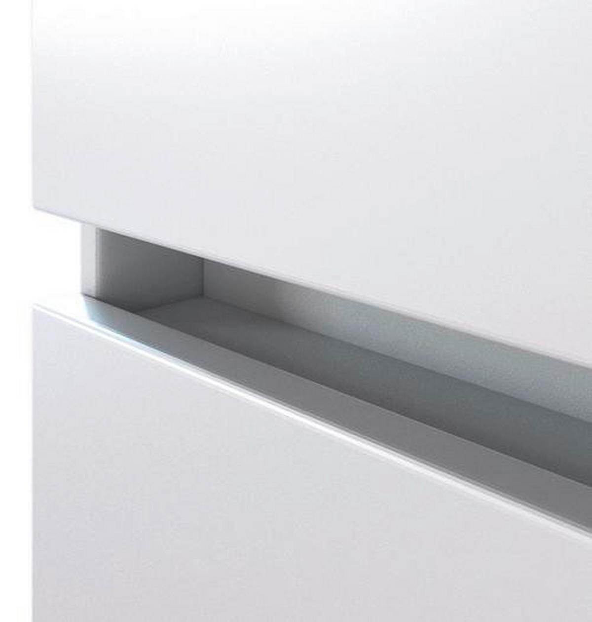 Midischrank Mit Türdämpfer Pienza 40cm Weiß/eiche Dekor - Eichefarben/Silberfarben, Basics, Holzwerkstoff (40/130/35cm) - Held