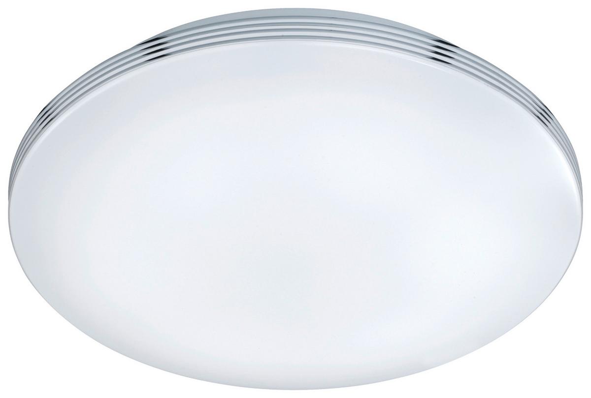 Bad-Deckenleuchte Apart Ip44 Weiß/Chromfarben Ø 35 cm - Chromfarben/Weiß, Design, Kunststoff/Metall (35,0/9,5cm) - Trio Leuchten