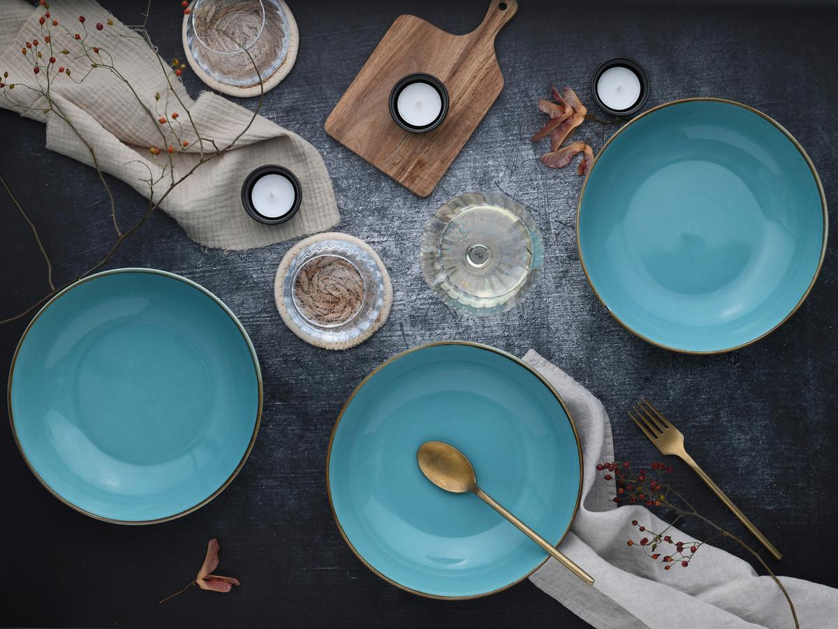 Schüsselset Nature Collection Water, 4--Teilig., Blau - Blau, Design, Keramik - Creatable