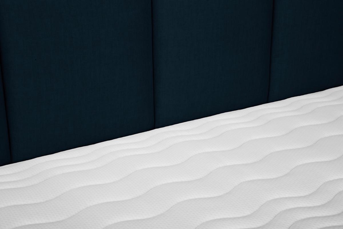 Boxspringbett mit Topper 180x200 cm Graz, Dunkelblau - Alufarben/Dunkelblau, MODERN, Textil (180/200cm) - MID.YOU