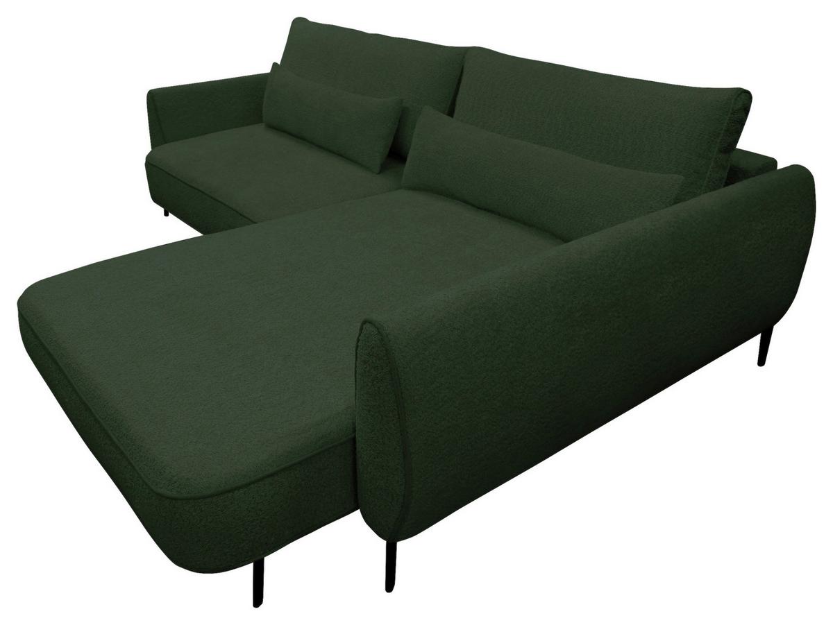 Ecksofa Abriamo Dunkelgrün 273x204 cm - Dunkelgrün/Creme, Design, Textil (273/204cm) - MID.YOU