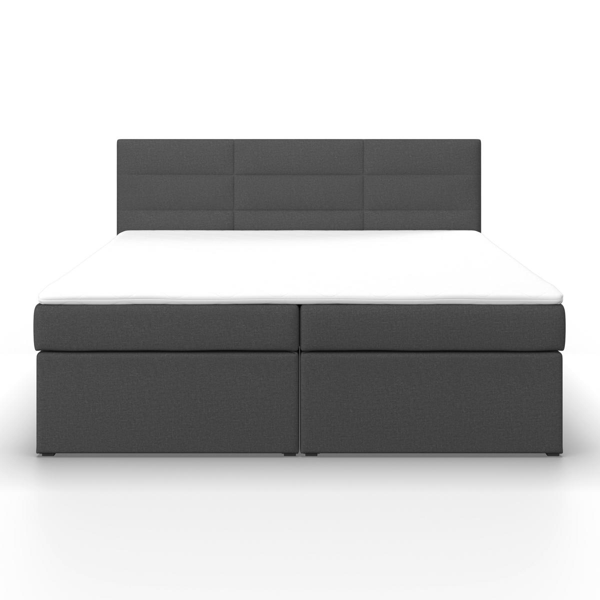 Manželská boxspring postel Lisa, 180x200, tmavě šedá - tmavě šedá, Moderní, dřevo/kompozitní dřevo (180/200cm) - Bessagi Home