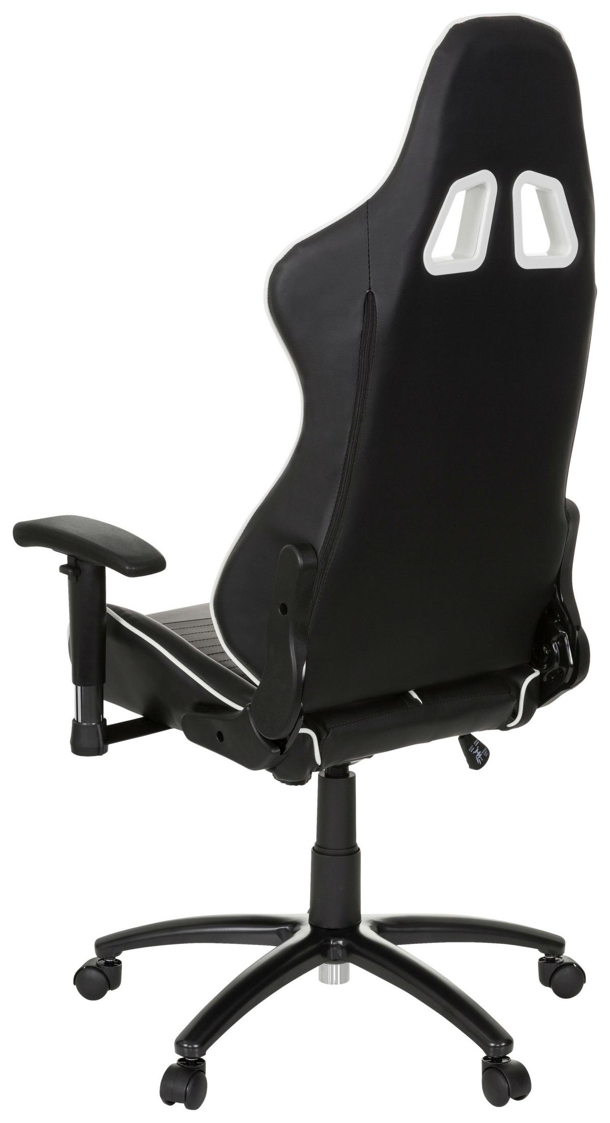 Gamingstuhl League Pro Schwarz/weiß - Schwarz/Weiß, MODERN, Kunststoff/Textil (72/138/63cm) - MID.YOU