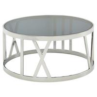 Konferenčný stolík farba strieborná p: 60 cm - strieborná, Design, sklo (60/60/30cm) - MID.YOU