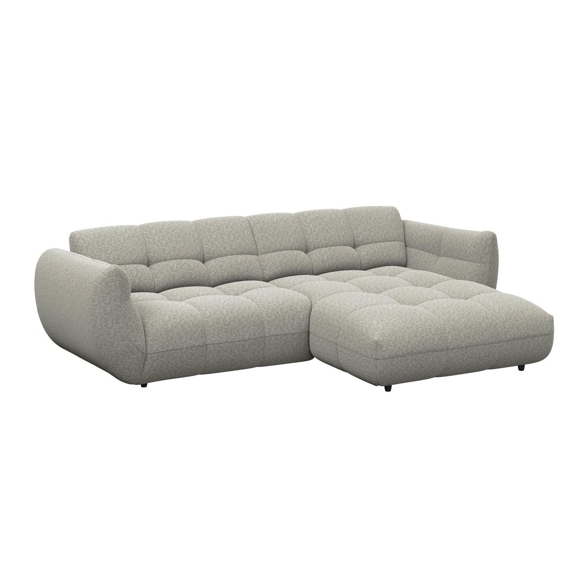 Ecksofa Panda Chenille grau, 280x178cm - Schwarz/Grau, Trend, Textil (280/178cm)