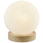 Tischlampe Erina Opalglaskugel mit Naturfarbenem Holzfuß - Naturfarben, ROMANTIK / LANDHAUS, Glas/Holz (15/17,5cm) - James Wood