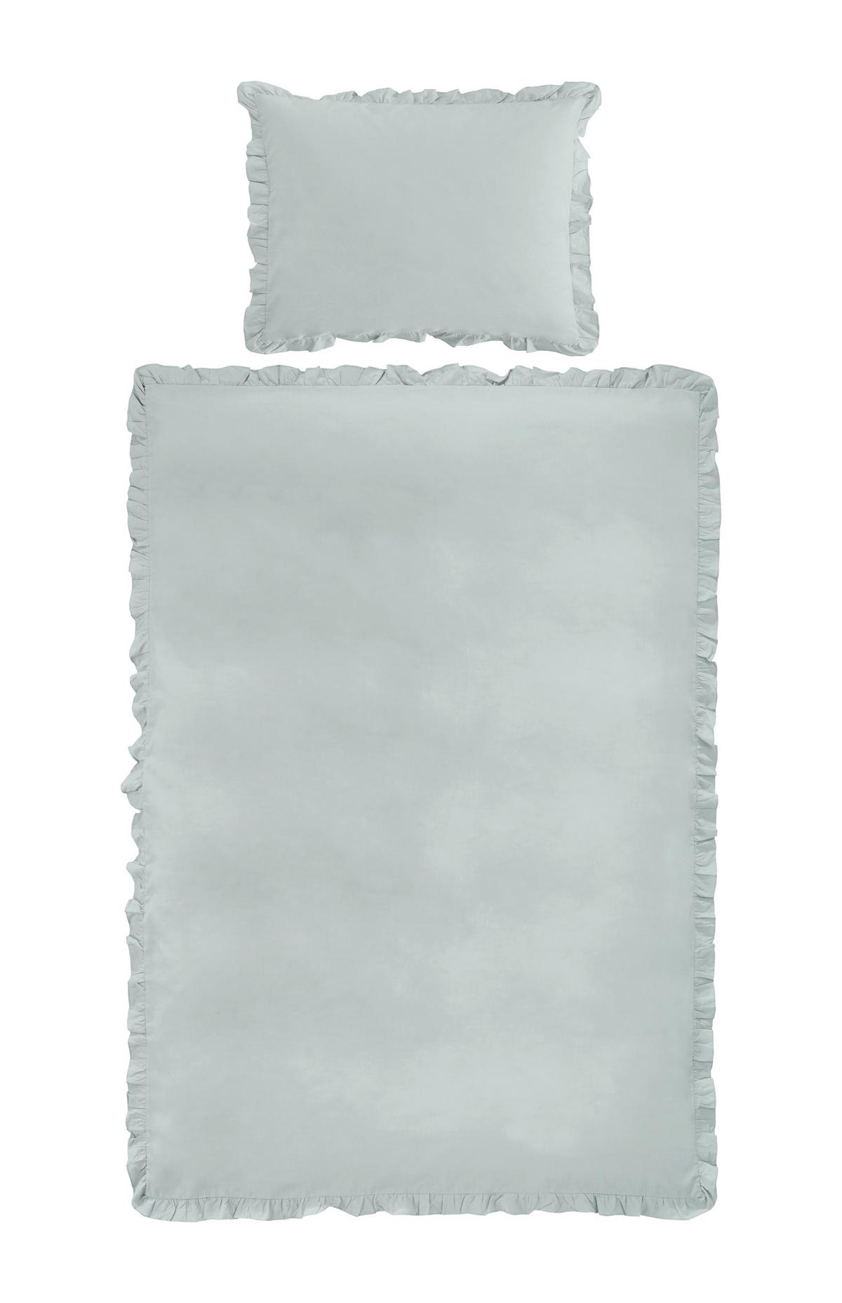 Povlečení Ruschen, 70/90 140/200cm - šalvějově zelená, Romantický / Rustikální, textil (140/200cm) - Modern Living